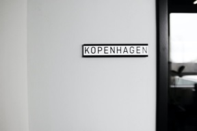 office door sign of Kopenhagen in Dallas
