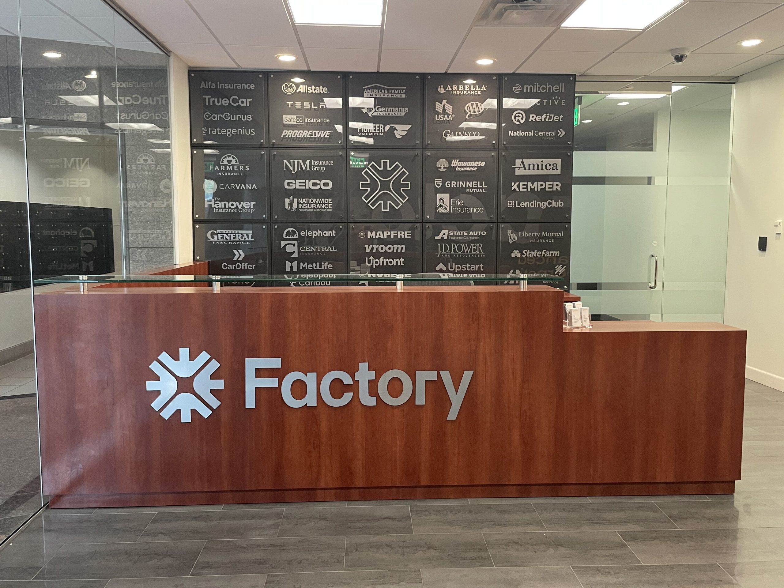 Indoor office sign for factory