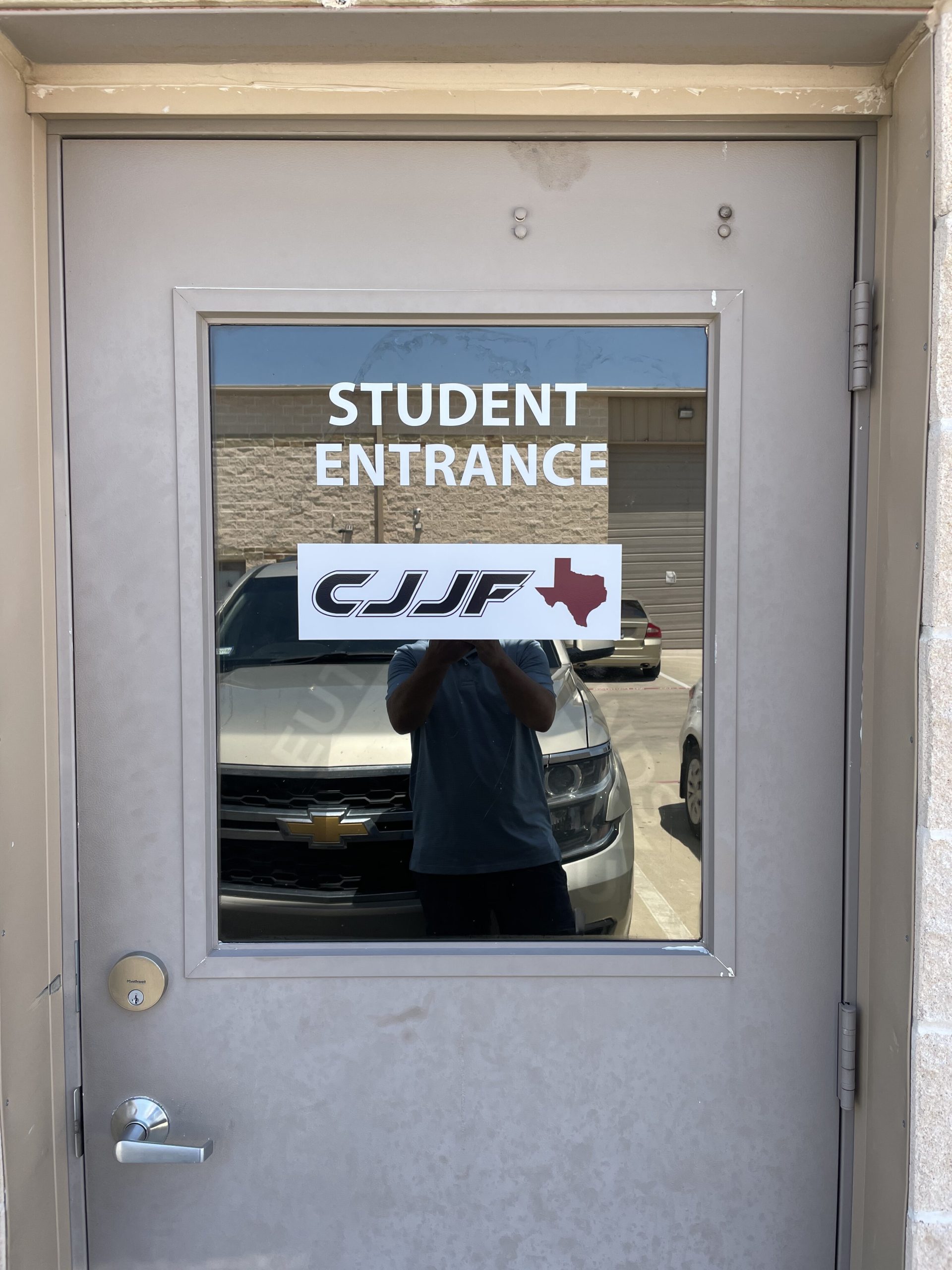 Vinyl window stickers for Student Entrance in DFW